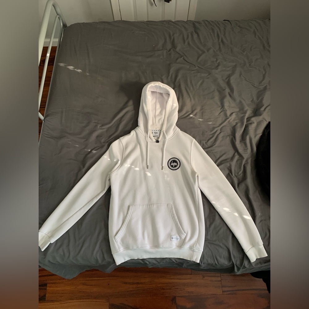 Hype White Believe It Hoodie Size Small